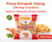 Finna shrimp crackers Indonesian snack crispy kerupuk udang with halal logo