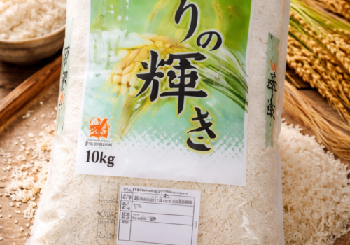 Premium Japanese Rice 10kg bag with clear packaging and Japanese labeling