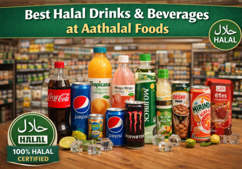 Collection of halal drinks and beverages available at Aahalal Foods