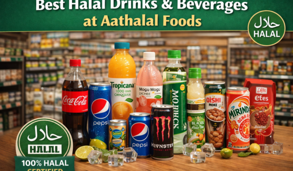 Collection of halal drinks and beverages available at Aahalal Foods