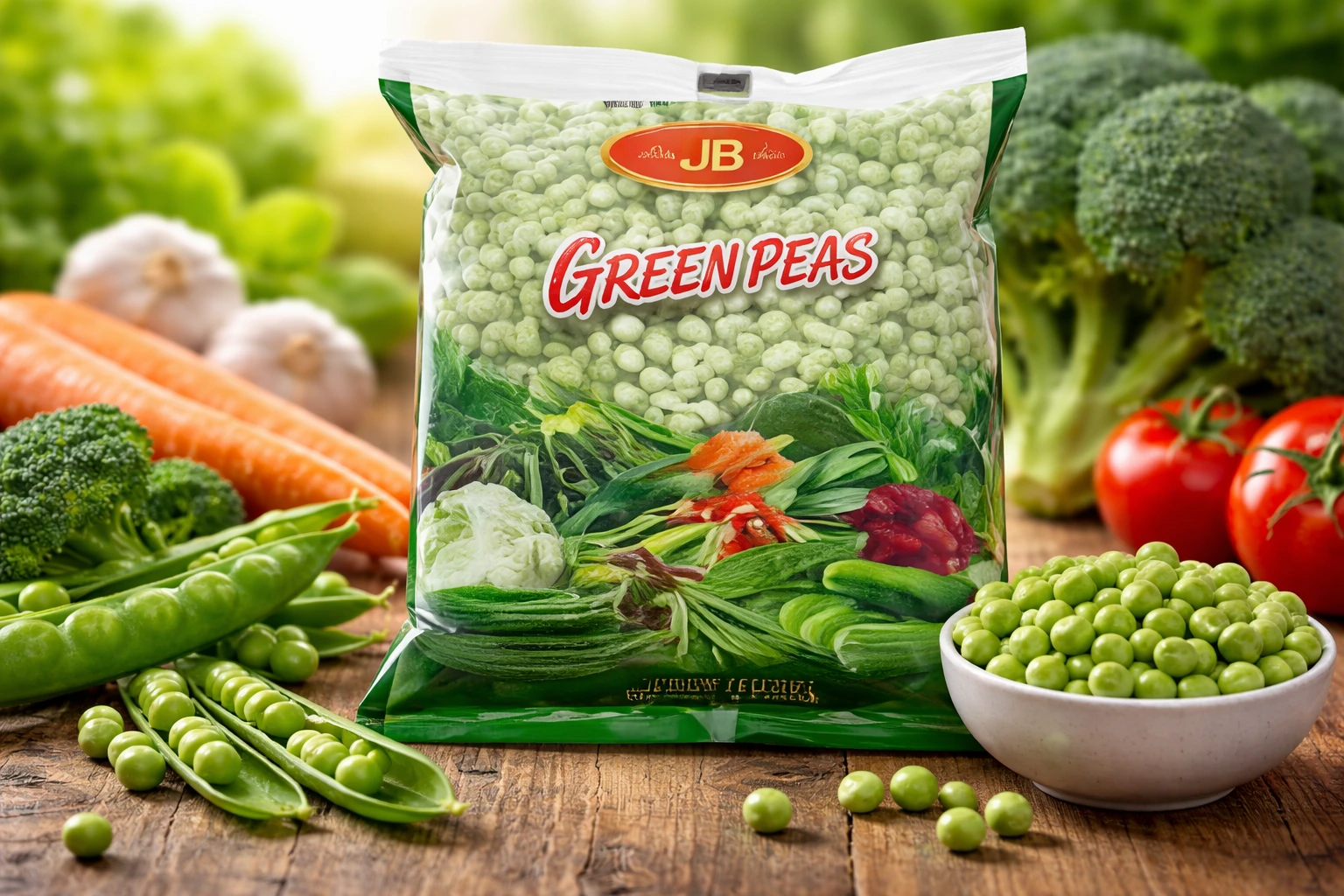 Frozen green peas 500g pack fresh and ready to cook vegetables
