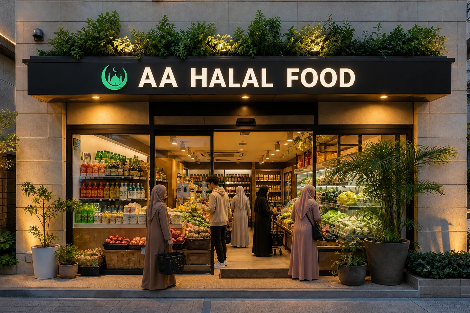 AA Halal Food store exterior in Chiba Japan