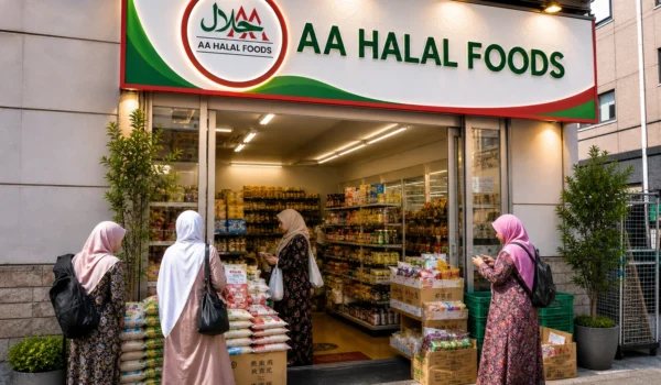 AA Halal Food Japan halal grocery store products display