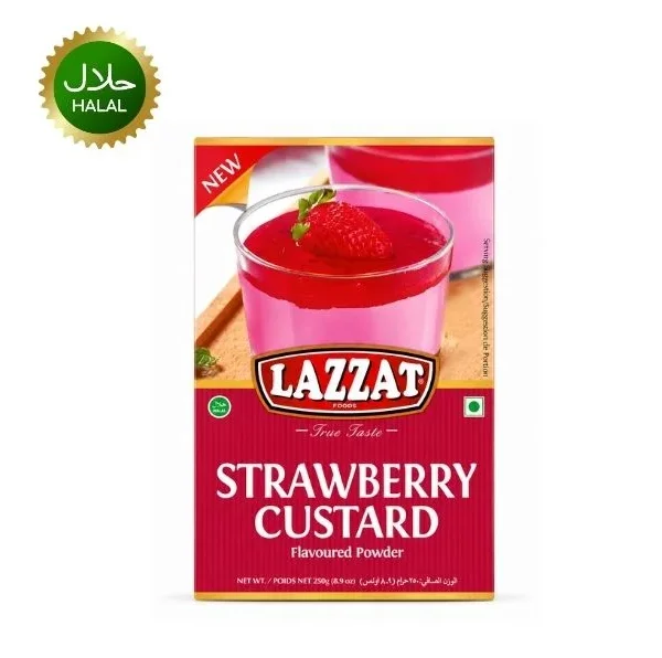 Lazzat Strawberry custard powder 250g
