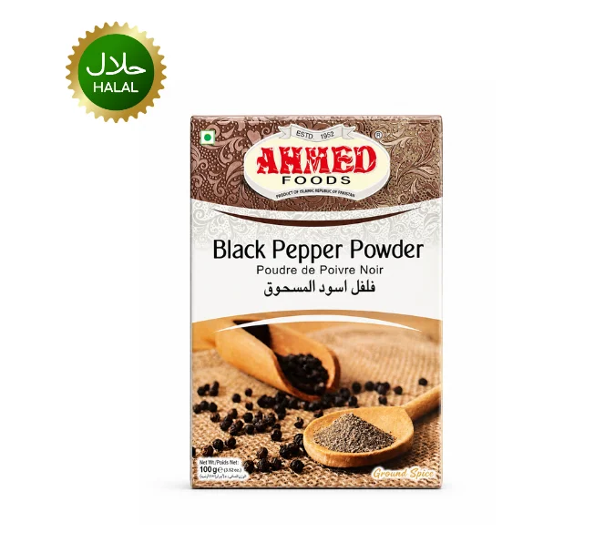 black pepper powder 100g spices Pakistani Ahmed Black Pepper Powder 100g premium spice pack