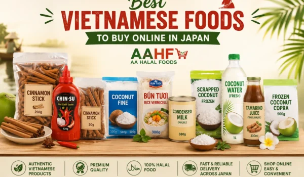 Best Vietnamese foods including sauces, spices, coconut products, noodles, and drinks available online in Japan from AA Halal Foods