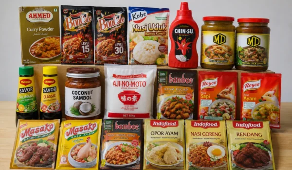 AA Halal Food seasoning items collection of spices and curry mixes in Japan store